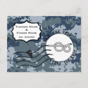 USN Navy Hochzeitsankündigung und Knoten Ankündigungspostkarte