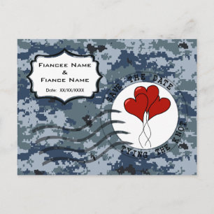 USN Navy Save the Date & Ballons Ankündigungspostkarte