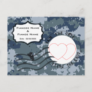 USN Navy Save the Date und Herzen Ankündigungspostkarte