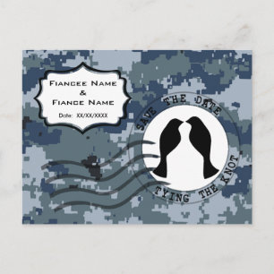 USN Navy Save-the-Date und Liebesvögel Ankündigungspostkarte