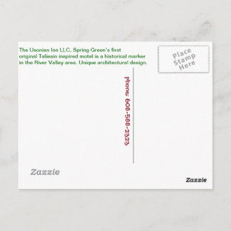 Usonian Inn Postcard Street Schild Postkarte