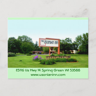 Usonian Inn Postcard Street Schild Postkarte