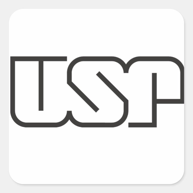 USP (Logo) Quadratischer Aufkleber (Vorderseite)