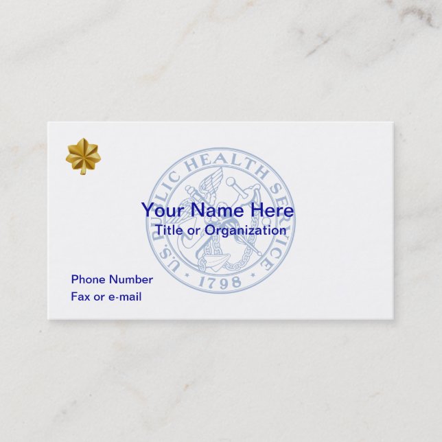 USPHS Leutnant Commander Business Card Visitenkarte (Vorderseite)