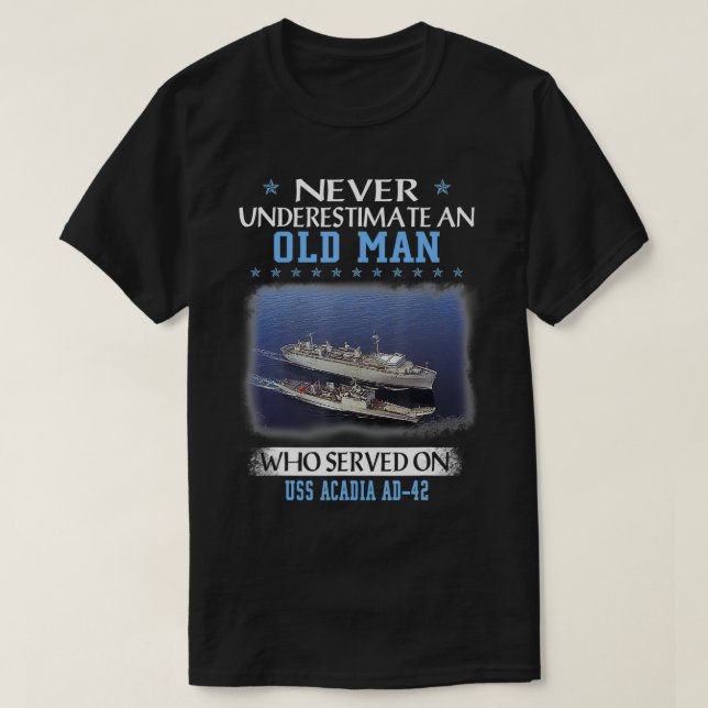 USS Acadia AD42 Veterans Day Father Day Gift  T-Shirt (Design vorne)