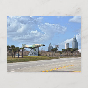 USS Alabama Battleship Memorial Park Sign Postkarte