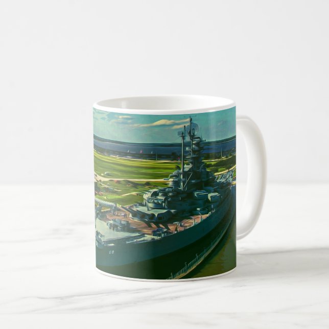 USS ALABAMA BATTLESHIP - MOBILE ALABAMA USA KAFFEETASSE (VorderseiteRechts)