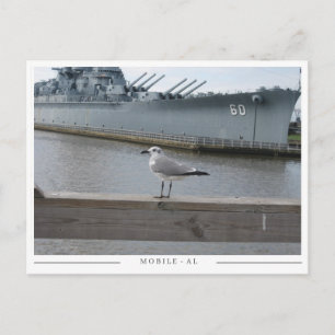 USS Alabama & Seagull – Mobile, AL Souvenir Postkarte