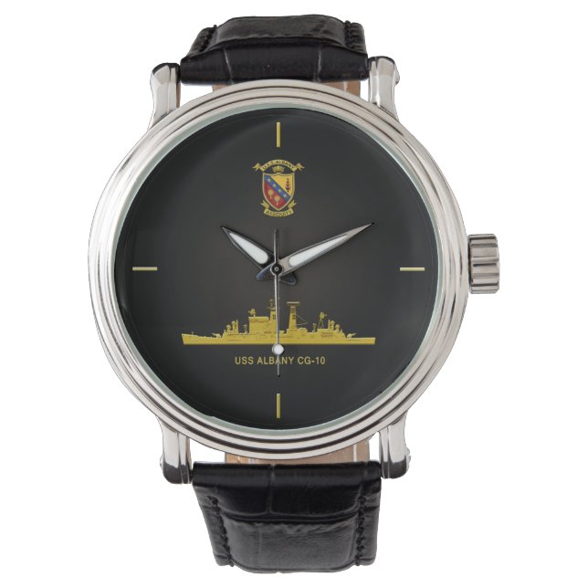 USS ALBANY CG-10 WRIST WATCH ARMBANDUHR (Vorderseite)