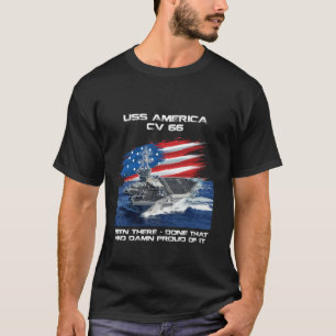 USS America CV 66 Aircraft Carrier Veteran USA Fla T-Shirt