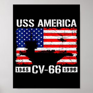 Uss america cv-66 est 1965-1996 Flagge USA Flugzeu Poster