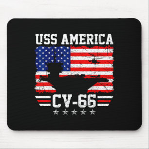 Uss america cv-66 Flugzeugträger distressed flag Mousepad