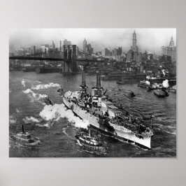USS Arizona am East River - NYC - 1916 Poster