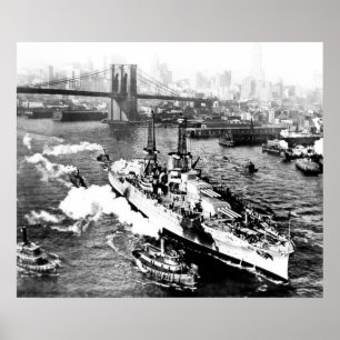 USS Arizona in New York Poster
