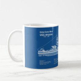 USS Arizona - Pläne für Schiffskonzepte ABD Kaffeetasse