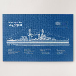USS Arizona - Pläne für Schiffskonzepte ABD Puzzle