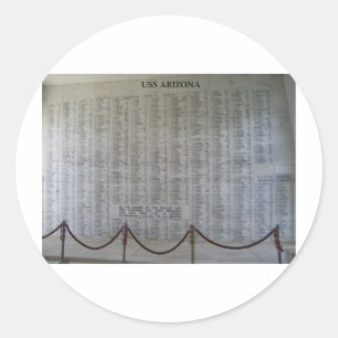USS Arizona Plaque Runder Aufkleber