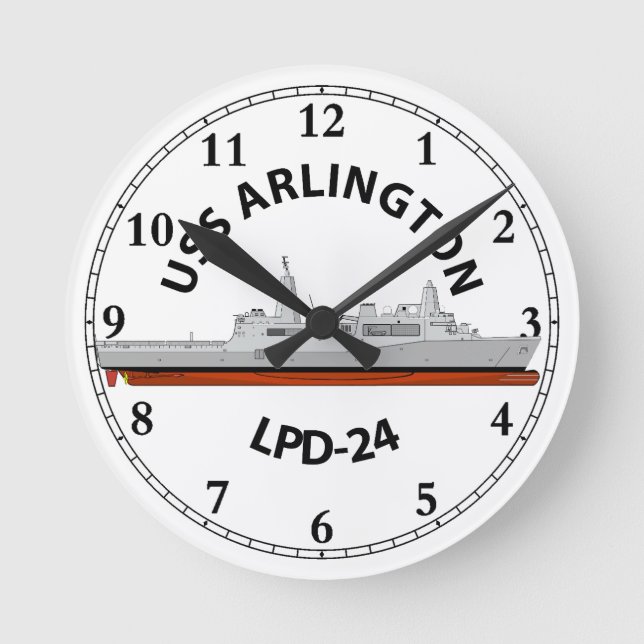 USS ARLINGTON, LPD-24, SAN ANTONIO RUNDE WANDUHR (Vorderseite)