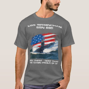 USS Birmingham SSN695 American Flag Submarine Vete T-Shirt