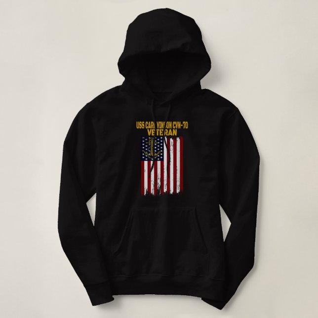 USS Carl Vinson CVN-70 Carrier Veteran's Hoodie (Design vorne)