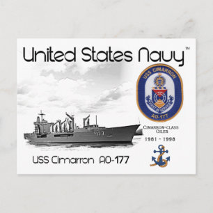 USS CIMARRON AO-177 OILER - POSTCARD POSTKARTE