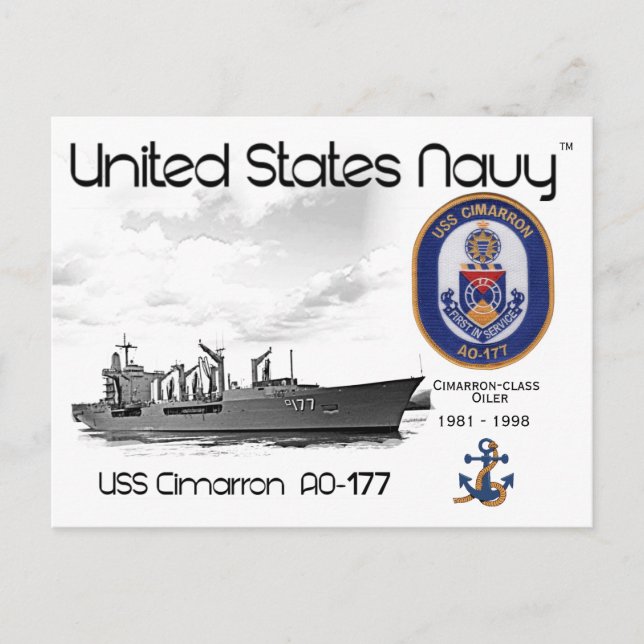 USS CIMARRON AO-177 OILER - POSTCARD POSTKARTE (Vorderseite)