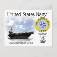 USS CONSTELLATION CV-64 AIRCRAFT Postkarte