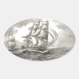 USS Constitution Ovaler Aufkleber