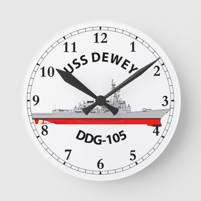 USS DEWEY - DDG-105 - ARLEIGH BURKE RUNDE WANDUHR (Vorderseite)
