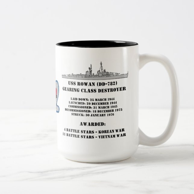 USS-Eberesche (DD-782) Zweifarbige Tasse (Rechts)