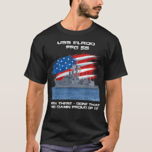 USS Elrod FFG-55 Class Frigate American Flag Veter T-Shirt