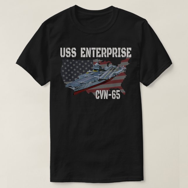 USS Enterprise CVN-65 Aircraft Carrier Veterans Da T-Shirt (Design vorne)