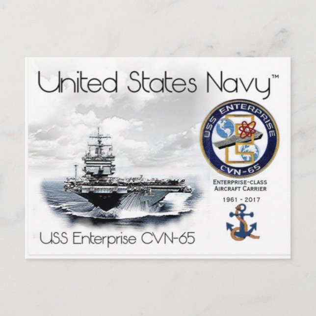USS ENTERPRISE CVN-65 - POSTCARD POSTKARTE (Vorderseite)