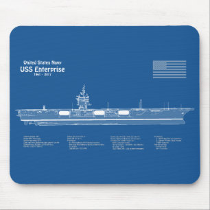USS Enterprise (NCC-1701) - Pläne für Schiffskonze Mousepad