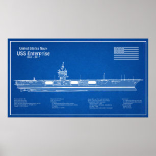 USS Enterprise (NCC-1701) - Pläne für Schiffskonze Poster