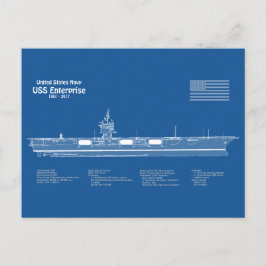 USS Enterprise (NCC-1701) - Pläne für Schiffskonze Postkarte