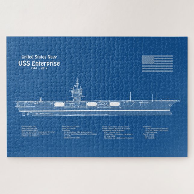 USS Enterprise (NCC-1701) - Pläne für Schiffskonze Puzzle (Horizontal)
