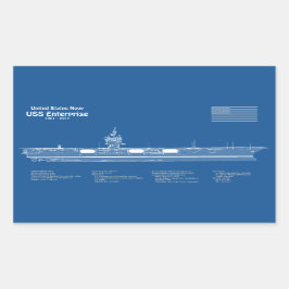 USS Enterprise (NCC-1701) - Pläne für Schiffskonze Rechteckiger Aufkleber