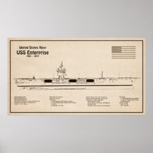 USS Enterprise (NCC-1701) - Schiffskatalog SD Poster