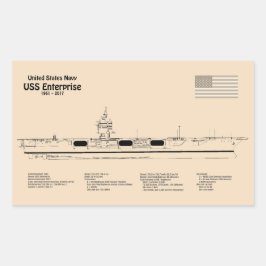 USS Enterprise (NCC-1701) - Schiffskatalog SD Rechteckiger Aufkleber