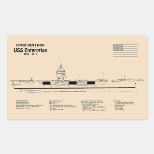 USS Enterprise (NCC-1701) - Schiffskatalog SD Rechteckiger Aufkleber