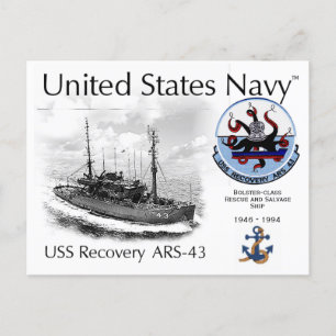 USS ERHOLUNG ARS-43 RESCUE AND SALVAGE SHI - POSTC POSTKARTE