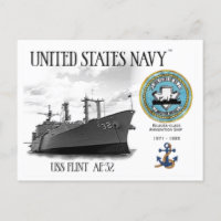 USS FLINT AE-32 AMMUNITION SHIP - Postkarte