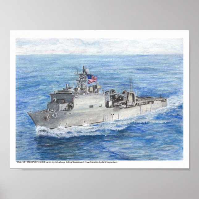 USS FORT MCHENRY Art Print Poster (Vorne)