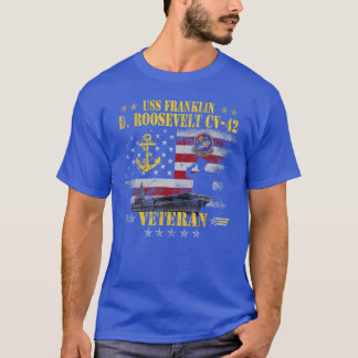 USS Franklin D Roosevelt CV42 Flugzeugträger Veter T-Shirt