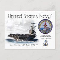 USS GEORGE H.W. BUSH AIRCRAFT CARRIER - Postcard