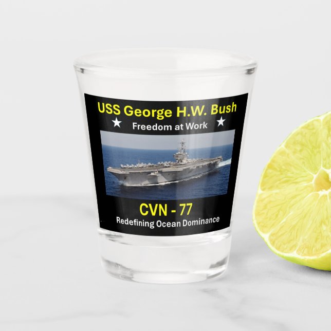 USS George H.W. Bush (CVN-77) Schnapsglas (Vorderseite)