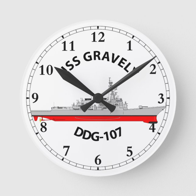 USS GRAVELY - DDG-107 - ARLEIGH BURKE RUNDE WANDUHR (Vorderseite)