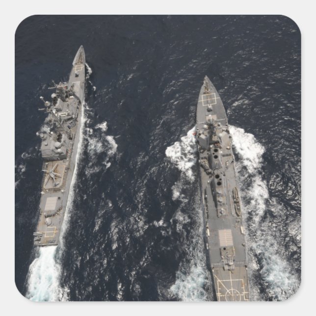 USS Gridley Quadratischer Aufkleber (Vorderseite)