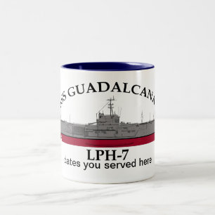 USS Guadalcanal, LPH-7, anpassbare Daten gedient Zweifarbige Tasse